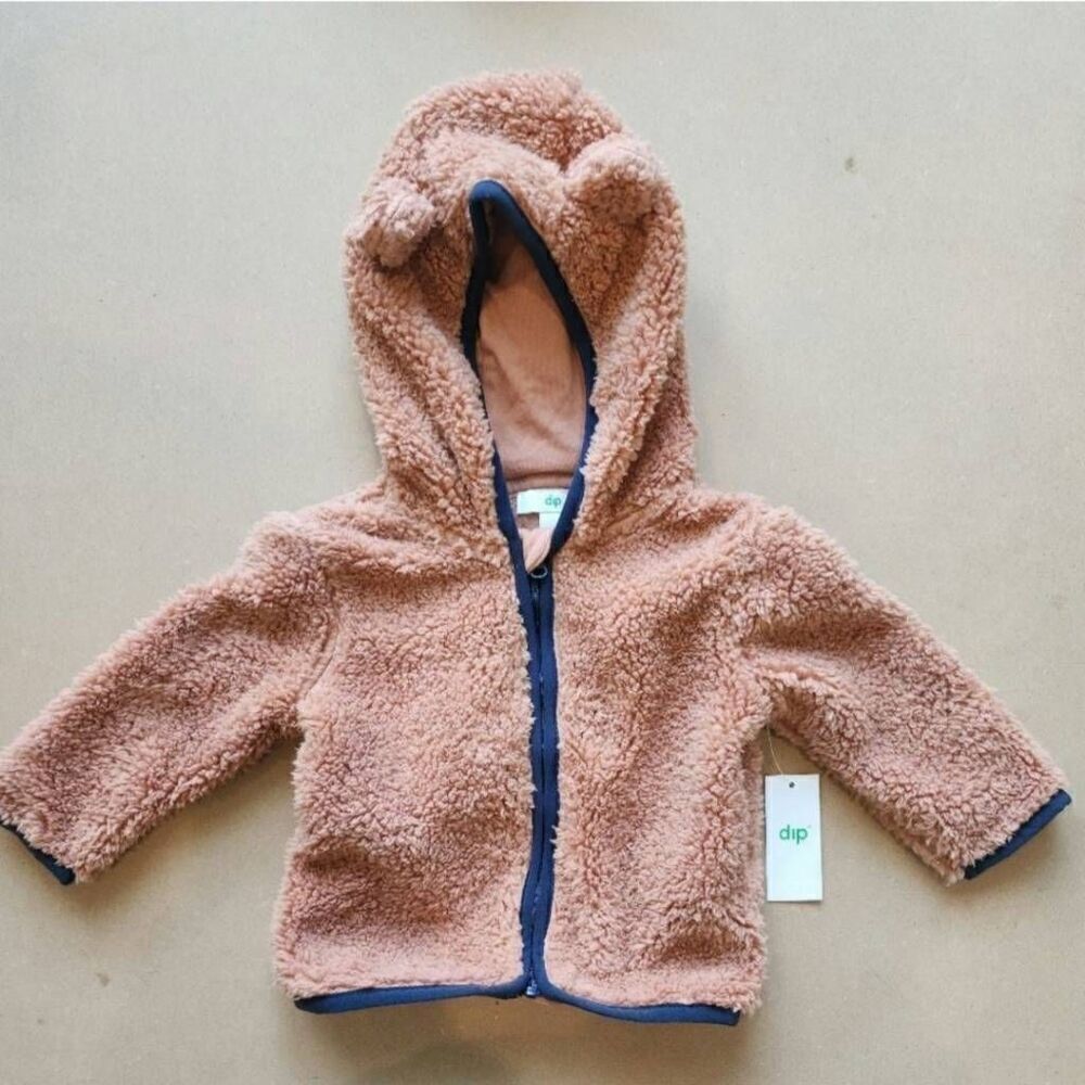 Dip Fuzzy Teddy bear infant coat size 3-6M
